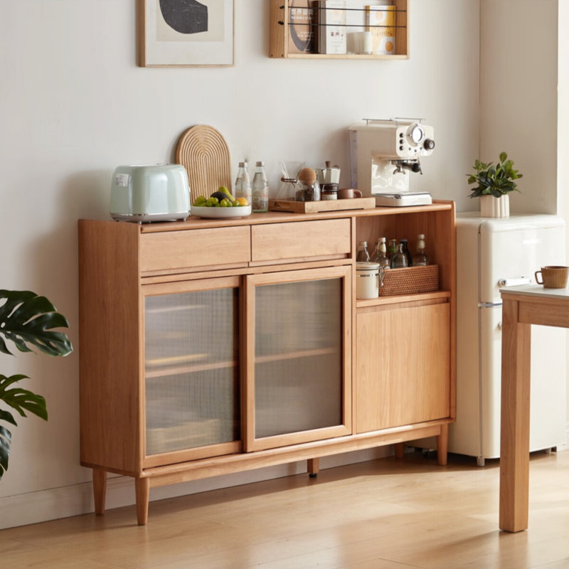 Simple And Small Sideboard, Burlywood, 38.58" H x 47.24" W x 11.81" D