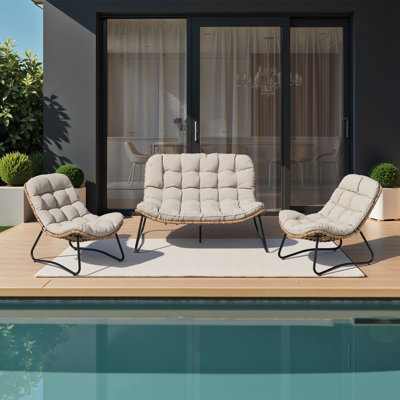 Canapé de patio pour 4 personnes avec coussins