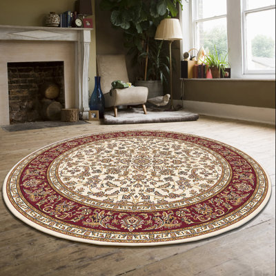 Tapis ivoire à motif floral