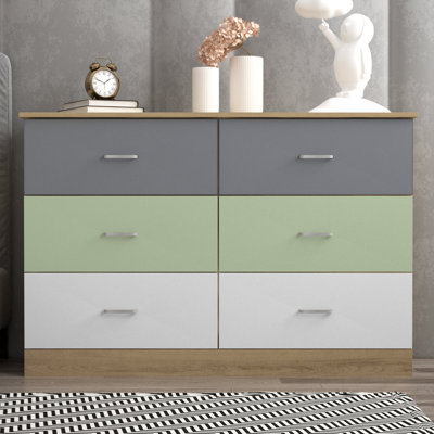 Commode double à 6 tiroirs Allyannah