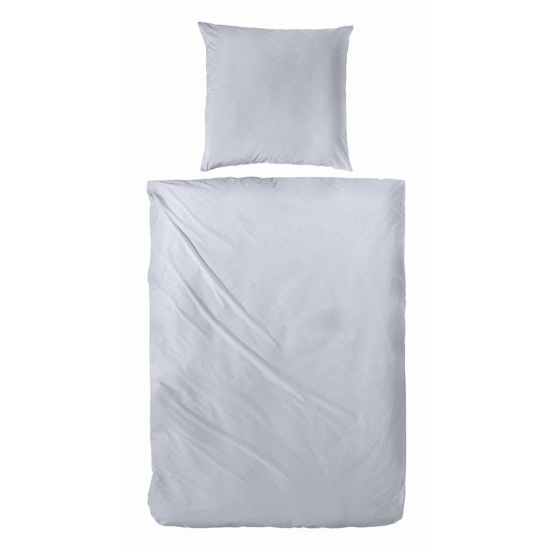 Ardingly Cotton 200 TC Duvet Cover Set, 240 x 200 cm - 2 Pillowcases (80 x 80 cm), Silver