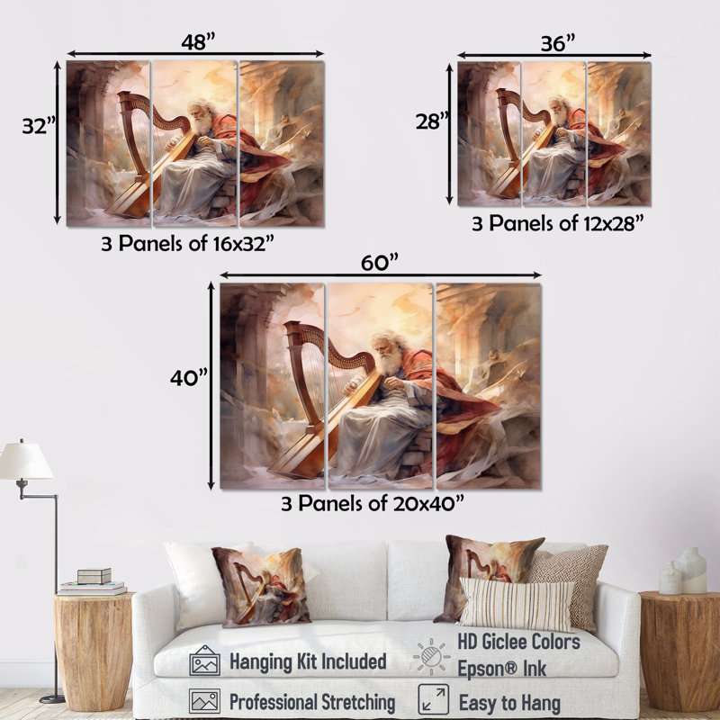 «Watercolor David Psalm», ensemble de reproductions d'art mural, H 28 po x l 36 po