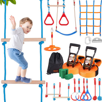 Parcours d'obstacles pour enfants Ninja Warrior, 2 x 60 pi Slackline