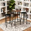 Round Bar Table And Chairs With 2 - Tier Storage, 3 Pieces, Pu Upholstered Stools, Ideal For Kitchen Dining Room, Rustic Brown, Easy To Clean, Quick Assembly Pieces Small 2, , Mid Century Modern