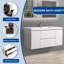 Meuble-lavabo flottant mural 48 po blanc brillant avec comptoir simple à surface solide-900434384