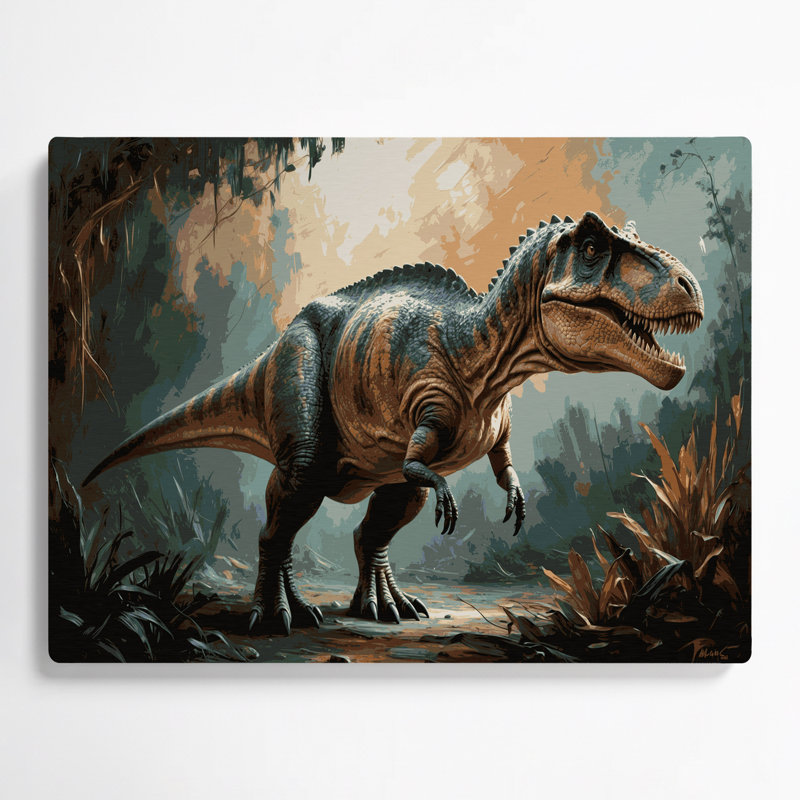 «Dinosaur Albertosaurus», art mural en métal brun, H 11 po x l 14 po