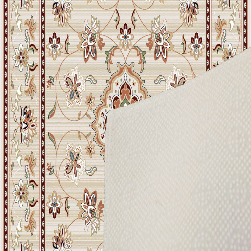Stylish Woven Carpet, 5.2 x 7.5 Feet | 100% Polyester, 0.3 in Pile Height, Antibacterial, Non-Slip PVC Dot Underside | Machine Washable, 3D Digital Print | Perfect for Living Room, Bedroom & Home Décor