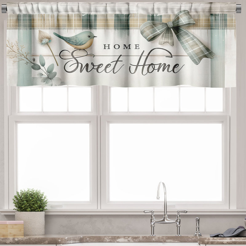 Plaid Tailored Window Valance, 42" W x 12" L