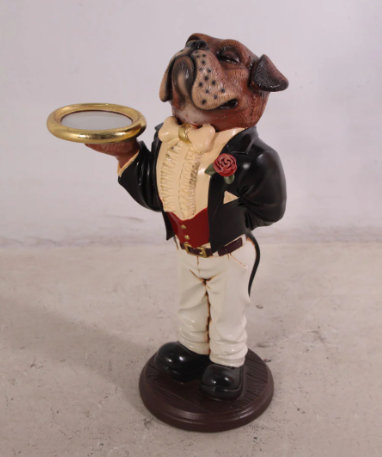 Small Bulldog Boxer Butler Statue