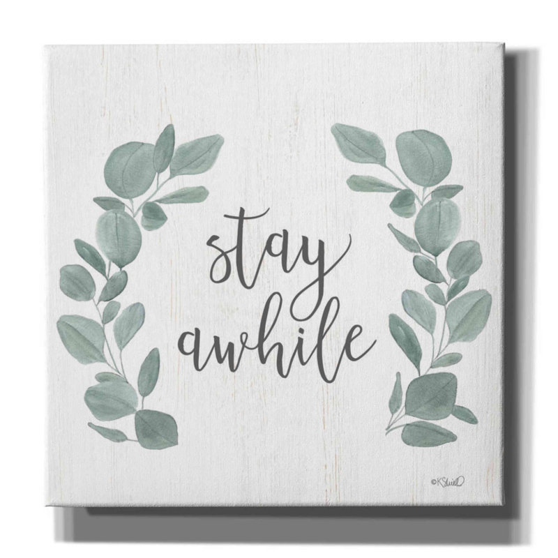 «Stay A Time Eucalyptus» par Kate Sherrill, toile, art mural, H 18 po x l 18 po x P 0,75 po