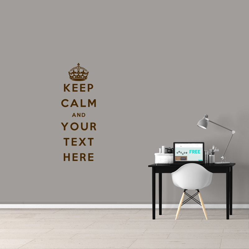 Adhésif décoratif «Keep Calm», Oui, Brun chocolat