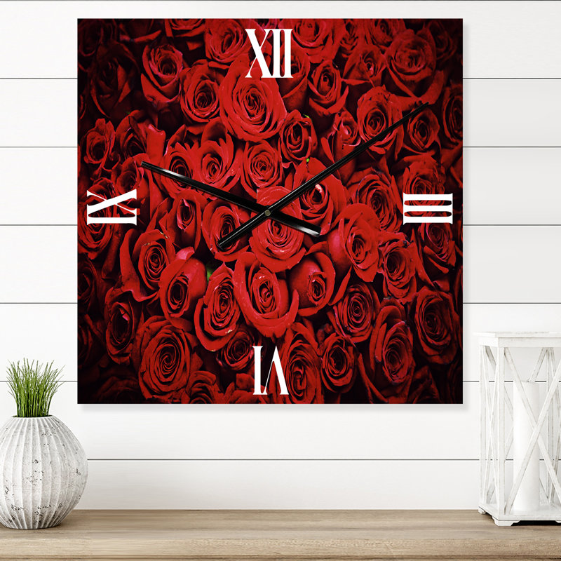 Rose d'hiver - horloge murale traditionnelle, Petit