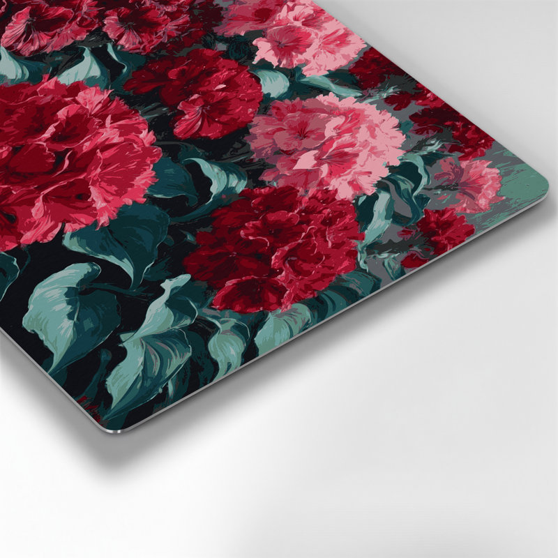 «Botanical Geraniums», art mural en métal noir, H 11 po x l 14 po