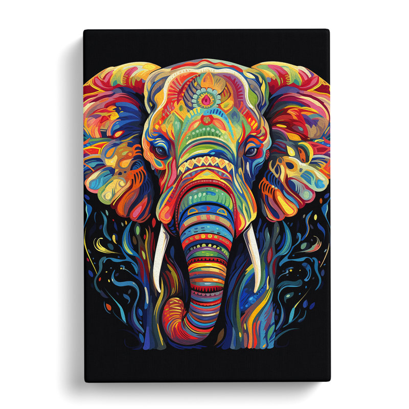 Elephant Colour Field - Wrapped Canvas, 50cm H x 35cm W x 3cm D