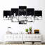 Miami Skyline BW - Ensemble de 5 toiles tendues-1925944140