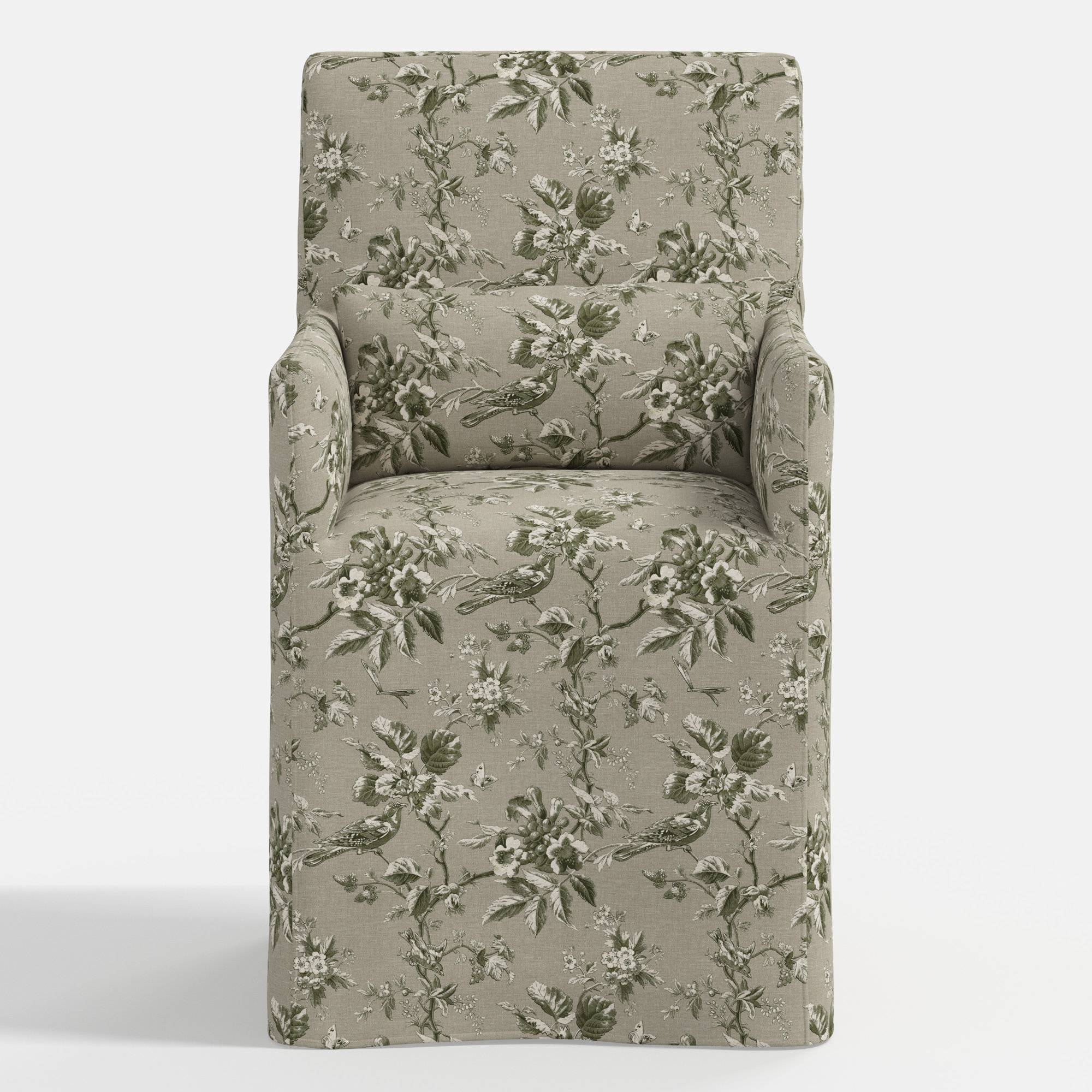 Stoffer Home x Cloth and Co. Lindy Dining Chair, Michigan Bird Toile Olive