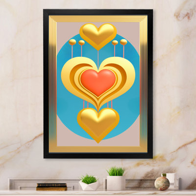 Dericka Shining Contemporary Red Heart III - impression sur toile tendue