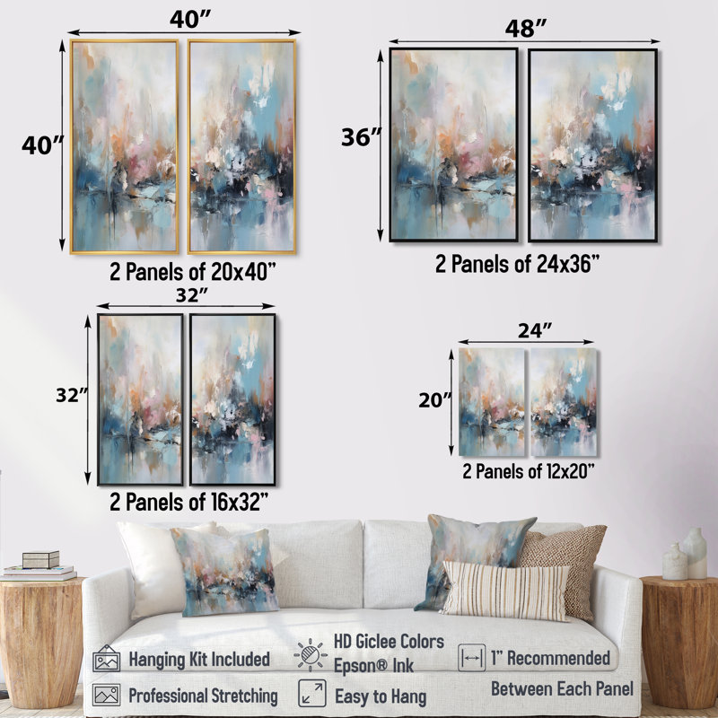 Vagues grises et bleues - art mural gris, 40" H x 40" W, Wrapped Canvas, Does Not Apply