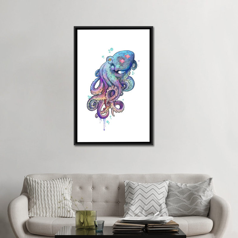 «Octopus», impression sur toile, H 40 po x l 26 po x P 1,5 po, Toile tendue, Pas de tapis
