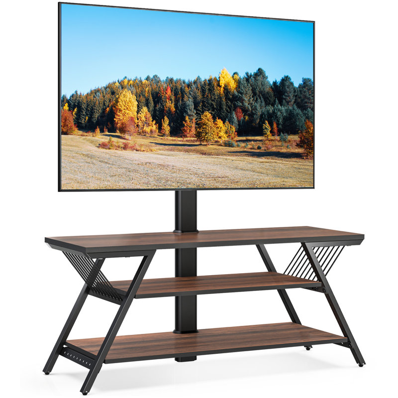 Leloni TV Stand with Mount for 32-65 Inch TVs Hold up to 66lbs, Height Adjustable and Swivel Media Console, Black