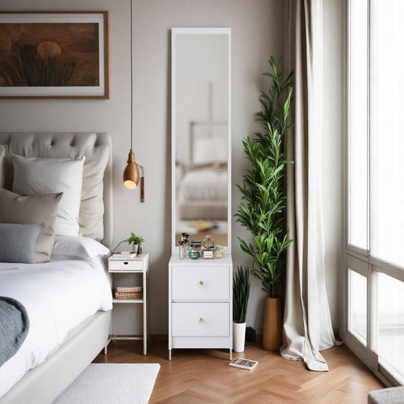 Armoire à bijoux avec miroir 11,85 po de largeur x 63,5 po de hauteur