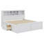 Lit plateforme en bois avec tête de lit multi-rangement, USB et tiroirs-772532307