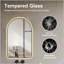 Miroir arqué 28 po x 48 po à DEL pour salle de bain, affichage de l'heure et de la température, rétroéclairage, antibuée, à intensité variable, avec trois températures de couleur - Miroir de salle de bain moderne, parfait pour un évier, cadre noir