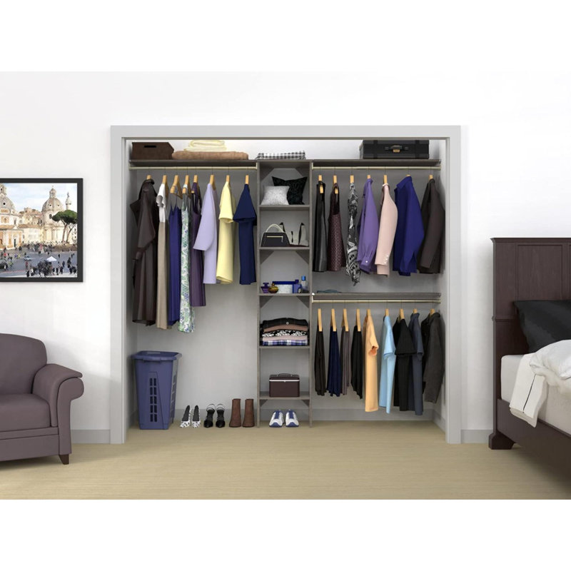 Wall Mounted Closet System, Graphite Gray