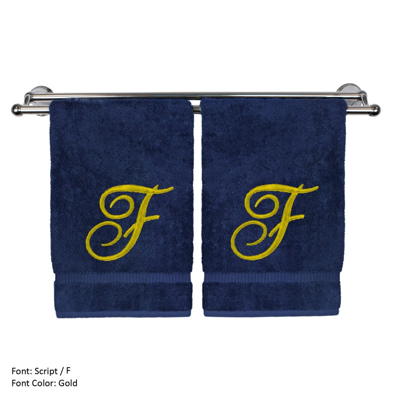 Super Plush Washcloth, Navy/Gold, F