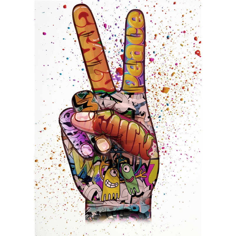 Peace Hand - No Frame Print, Metal, 39.4cm H x 29.5cm W