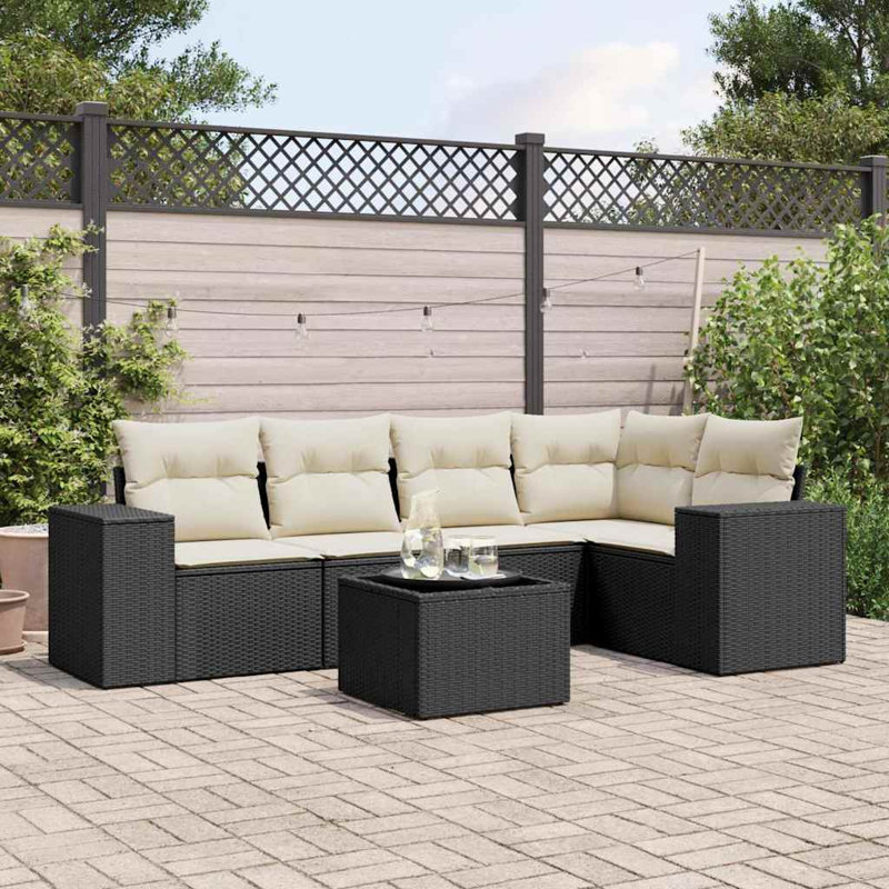 Vidaxl Garden Sofa Set Black, Cream White