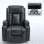 Fauteuil inclinable électrique avec base relevable et fonction de massage chauffant-2106598125