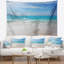 Tapisserie de plage bord de mer avec vagues blanches-28509412