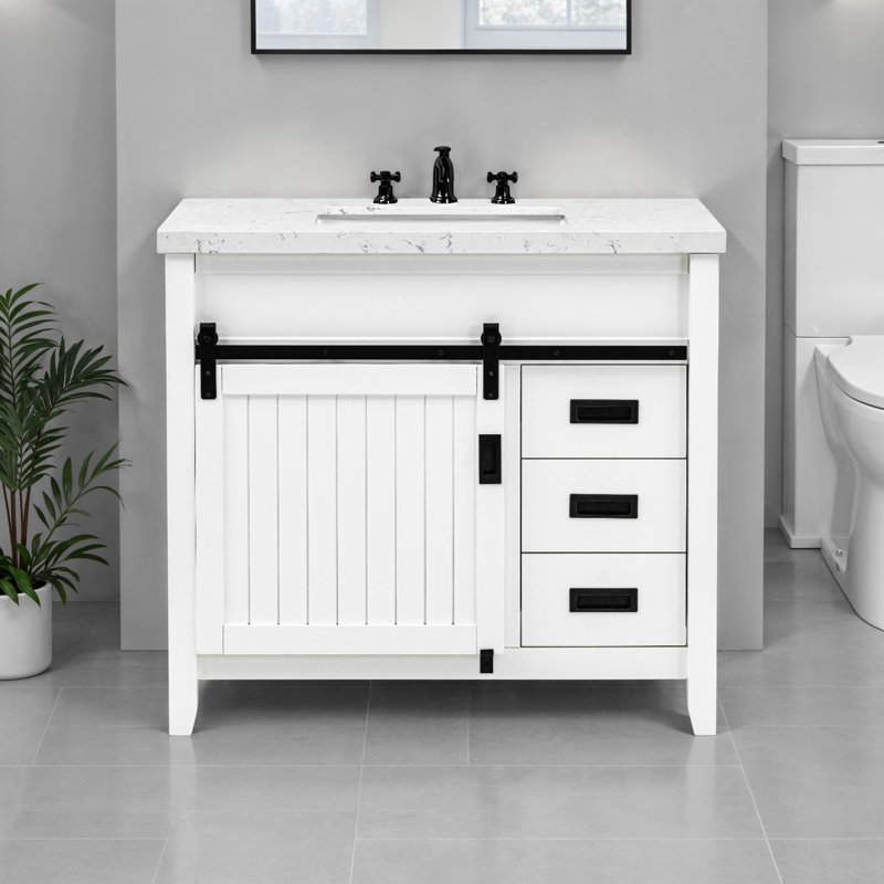 Hanford 37'' Stone Top Bathroom Vanity