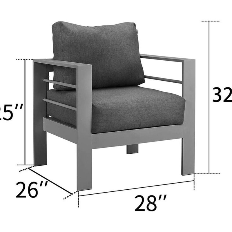 Ensemble de conversation 5 pièces d'extérieur toutes saisons, canapé modulaire, canapé en aluminium - Coussins