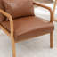 Fauteuil avec revêtement en bois et cuir-395610197
