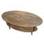 Table basse rustique ovale en bois massif de 48 pouces avec pieds courbés 