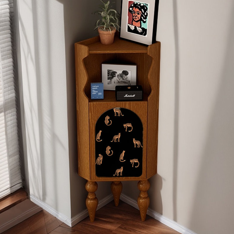 Modern multi-functional corner bookcase, Brown