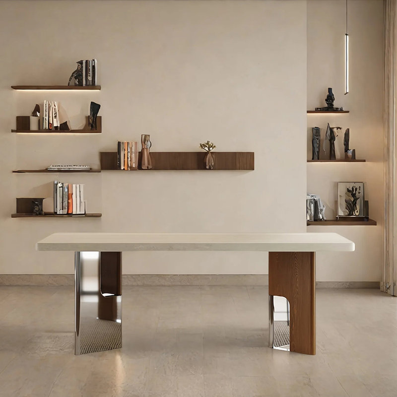Modern hanging rock panels dining table, 29.52"H x 70.86"L x 35.43"W