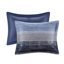 Édredon pour grand lit 9 pièces avec microfibre rayée aquarelle marine et draps assortis avec jupe décorative et coussin décoratif en coton