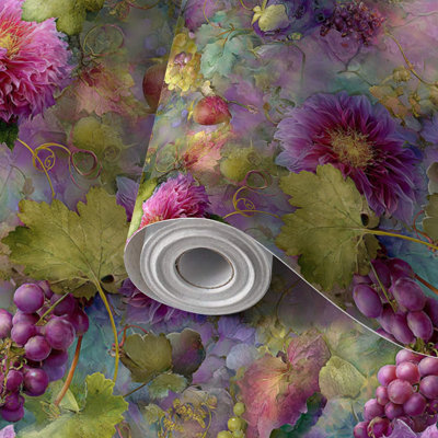 Papier peint adhésif à peler et coller Dreamy Floral Vine Design Rosé lumineux auto-adhésif et amovible 17,7 po x 118 po