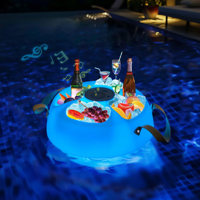 Pool Floating Bluetooth Speakers, Floating Beverage Tub with Floating Cooler