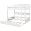 Lit superposé simple au-dessus de simple avec lit gigogne escamotable - Lit en bois peu encombrant avec tablettes intégrées, blanc-73710513-73710515