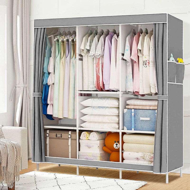 Armoire-penderie portative Rickart, Gris