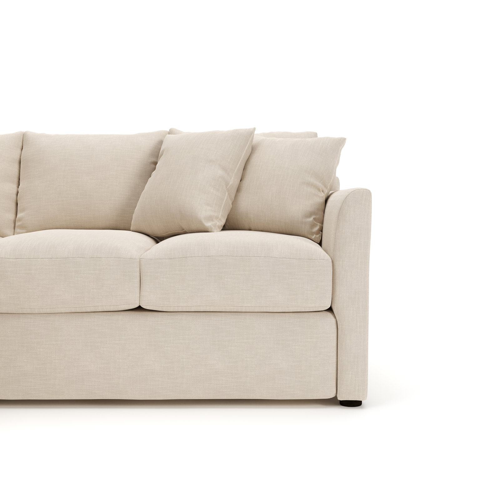 Cecelia Upholstered L-Sectional, Conversation Ivory Basketweave, Left Hand Facing