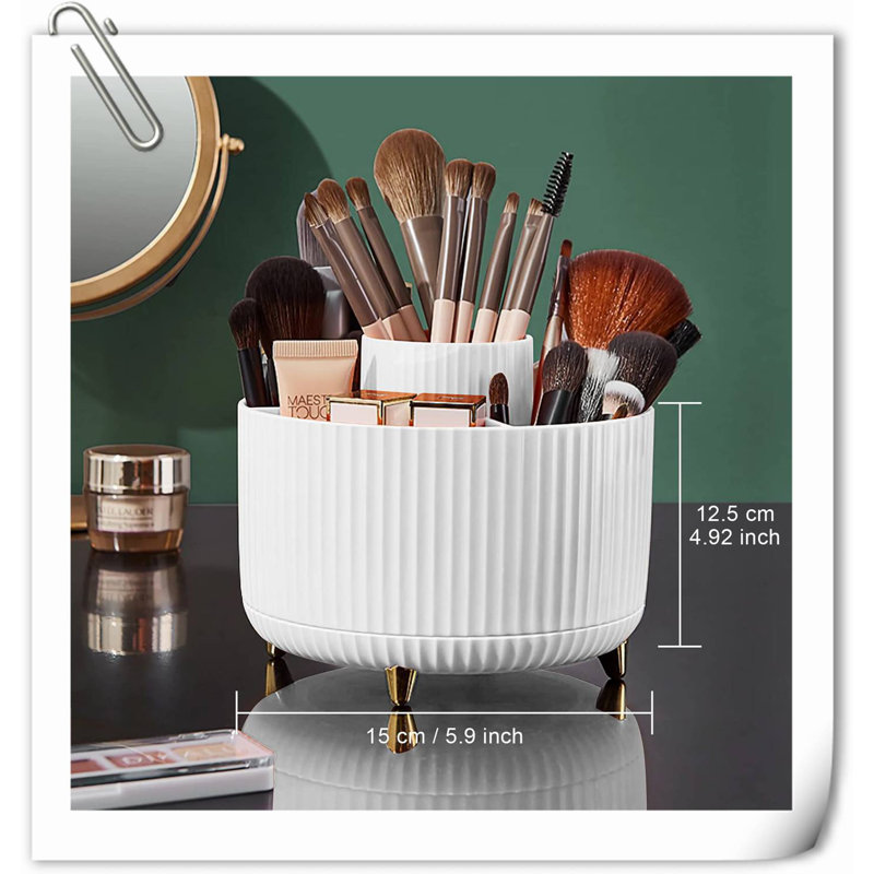 Aveyah Plastic Makeup Organizer, White