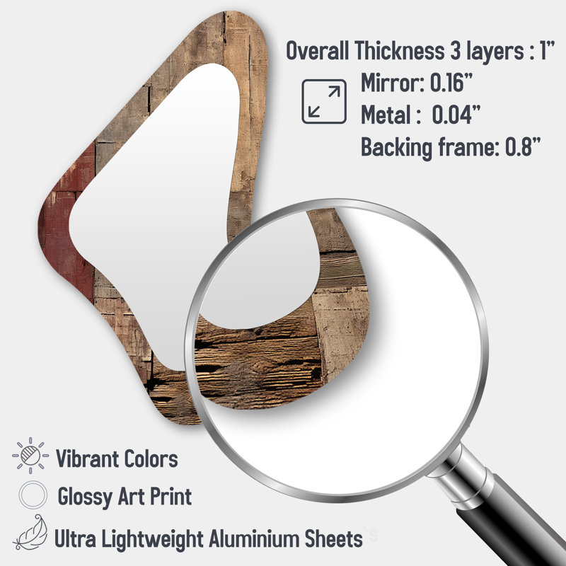 Boundless Realms Infinite Dimensions - Abstract Collages Modern Wall Mirror In Asymmetrical Shapes