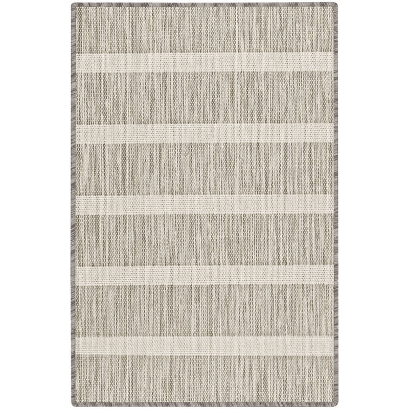 Nourison Positano 2' x 3' Grey Ivory Modern Rug, Gray, Rectangle 2' x 3'