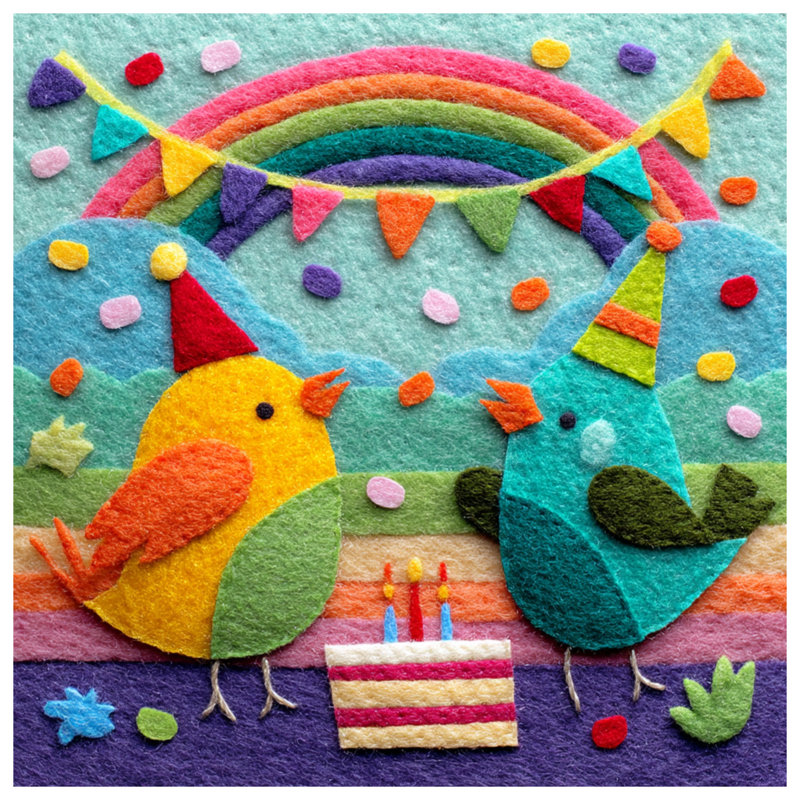 Coussins Felt Birds, 16 po x 16 po