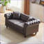 Canapés, canapé Chesterfield Tech 63,5 po en tissu contemporain capitonné, accoudoirs cloutés | Gris | Tissu-1473520098